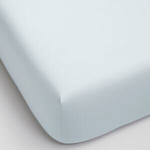 Pottery Barn 400-Thread-Count Organic Percale Fitted Sheet Pearl Blue King NWT